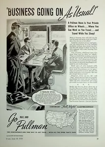 Original Pullman Railroad AD: A Pullman Room is Your Private Office on Wheels - Picture 1 of 2