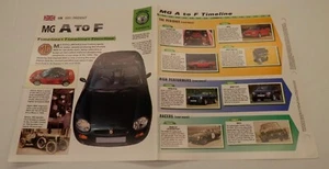 Folleto MG A F LÍNEA DE TIEMPO (destacados, rendimiento y carreras) MGB + IMP HOT CARS - Imagen 1 de 2