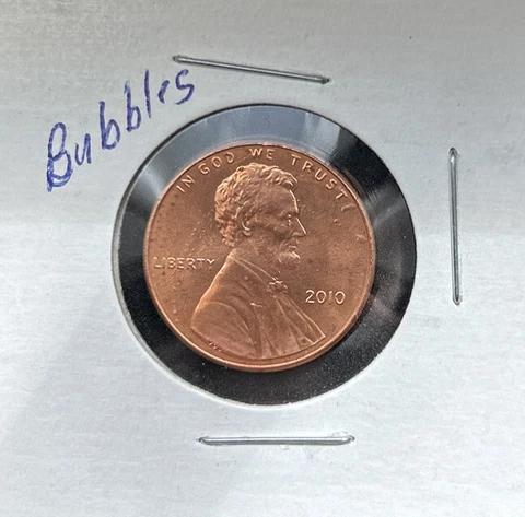 2010 P penny gas bubble surface plating error unc Cover