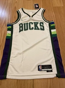 Nike NBA Milwaukee bucks City edition blank jersey Sz M DB4070 Men’s 44 - Picture 1 of 8