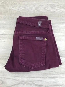7 For All Mankind Womens Sz 24 Straight Leg Skinny Jeans Purple - Picture 1 of 8