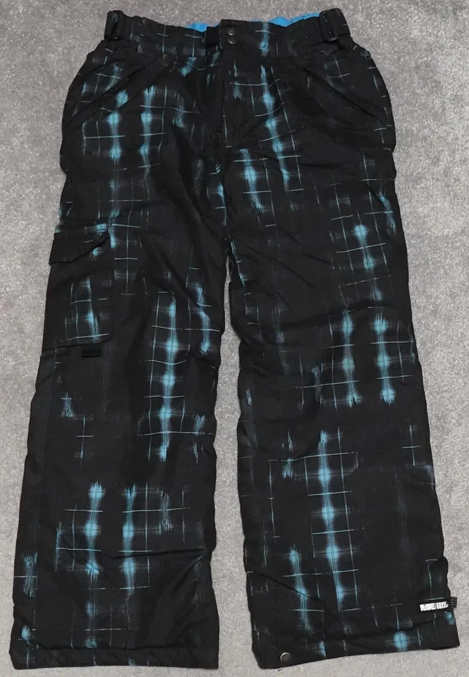 Pantalones Ride Snow Board Niños XL (14-16) Negro y Azul Neón Cintura Ajustable Exterior Foto 1 de 4