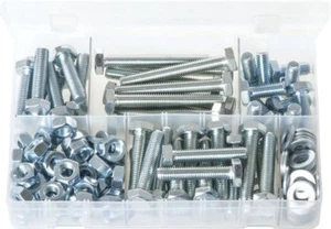 Assorted Box  Zinc Plated Set Screws, Nuts & Washers M10 Fasteners - AB130N - Picture 1 of 5