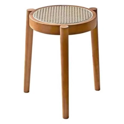 Stackable wooden stool, minimalist stool, retro stool shoe changing and dressing - Image 1 of 4