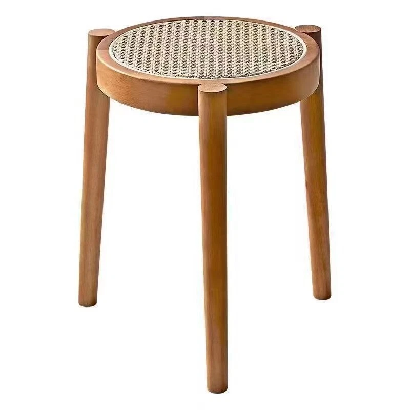 Stackable wooden stool, minimalist stool, retro stool shoe changing and dressing - Image 1 of 4