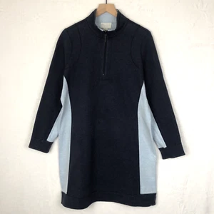 TOMMY BAHAMA Reversible 1/4 Zip Sweater Dress Sz XL Navy Blue Long Sleeve Cotton - Picture 1 of 13
