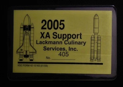 2005 NASA JFK SPACE CENTER SPACE SHUTTLE LACKMANN CULINARY CONTRACTOR ID BADGE - Image 1 of 3
