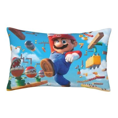 Funda de almohada de microfibra Super Mario dibujos animados funda de almohada sofá cama con cremallera oculta Foto 1 de 4
