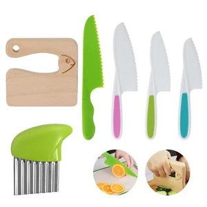6 Pieces Wooden Kids Knife for Cooking Kid Safe Knives Cutting Veggies Fruits... - Picture 1 of 7