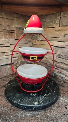 Cuencos de cerámica raros de Santa con soporte cuadrado en niveles de San Nicolás tradiciones navideñas Foto 1 de 4