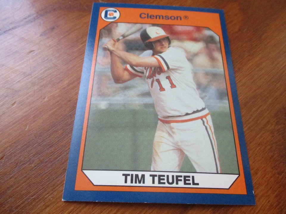 tim teufel (clemson tigers - 2b) 1990 collegiate ROOKIE CARD #23 nr/MINT - Image 1 of 1
