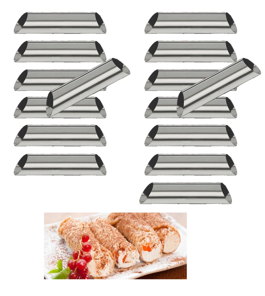 EDELSTAHL EXTRA BREIT 35mm Cannoli Schillerlockenform Spritztüllen Schaumrollen - Bild 1 von 3