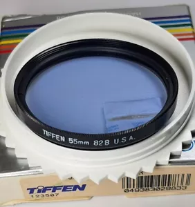 Tiffen 55mm 82B 82-B 82 B Light Balancing Blue Glass Lens Filter 55 mm USA E-55 - Picture 1 of 3