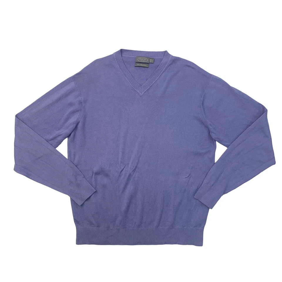 Talbots Sweater Mens M Medium Amethyst V Neck Pima Cotton Pullover Long Sleeve - Image 1 of 4