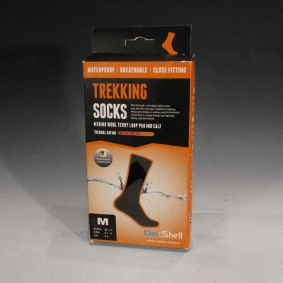 Calcetines de trekking impermeables de lana merino DexShell (negro/oliva, medianos) - senderismo Foto 1 de 4