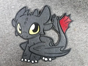 Toothless Patch How To Train Your Dragon Iron On LARGE Applique 7.8" X 7.4" - Picture 1 of 4