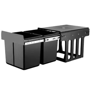 Cefito Rubbish Bin 2X15L Pull Out Bin Kitchen Double Dual Twin Bins Sliding - Picture 1 of 7