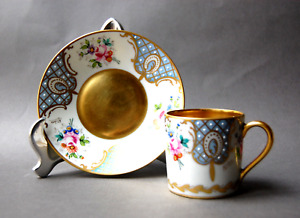 Vintage Ribes (Limoges) Porcelain Demitasse Espresso Cup & Saucer No. 20