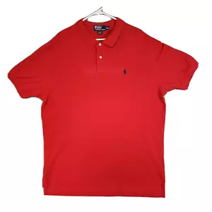 Ralph Lauren Polo Shirt Mens 2XL Red Solid Short Sleeve Vintage - Picture 1 of 17