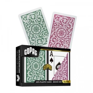 Copag Elite Tamaño Puente Cartas Doble Baraja Jumbo Borgoña Verde 740-3 - Imagen 1 de 5