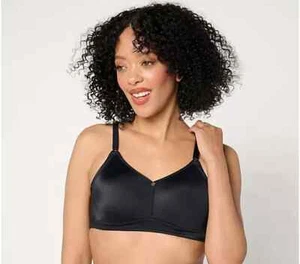 Breezies Jacquard Back Smoothing Unlined Wirefree Bra Black,46 DD A473390 - Picture 1 of 1