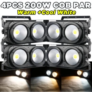 4x 200W COB LED Par Light DMX DJ Audience Blinder Light Warm Cool Nature White - Bild 1 von 12