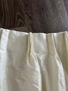 2 Vintage Pinch Pleat Drapery Panels soft pale yellow Lined Weighted 100"X56" - Picture 1 of 10