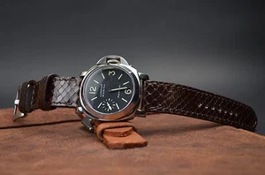 PULSERA RELOJ 26 24 22MM AUTÉNTICO PYTHON MARRÓN HECHO A MANO PARA PANERAI ETC MA CORREA - Imagen 1 de 12