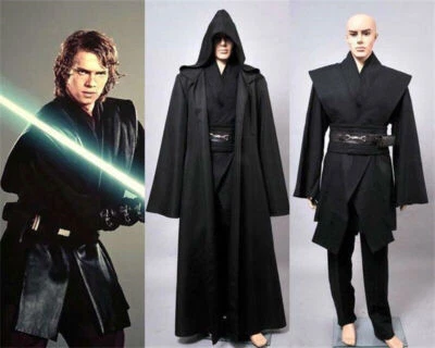 Star Wars Dark Jedi Sith Darth Vader Black Robe Cosplay Costume Cape Outfit Suit - Image 1 of 4