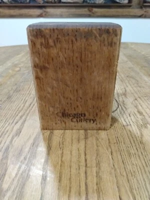 Cuchillo para carne vintage Chicago Cutlery 6 ranuras bloque de madera solo SIN CUCHILLOS AÑOS 80 Foto 1 de 4
