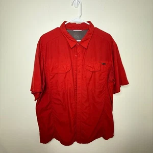 Columbia Bright Red Vented Fishing Shirt No Tag Size See Photo and Description - Picture 1 of 10