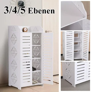 3/4/5 Ebenen Schuhregal Schuhschrank Schuhständer Schuhablage Weiß Schuhkommode - Bild 1 von 49