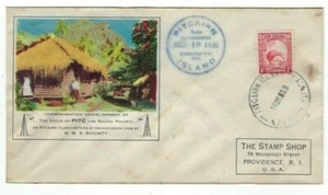 Pitcairn Islands 1938 NZ #SG557 Kiwi 1d +HMS Bounty Cachet - Picture 1 of 1
