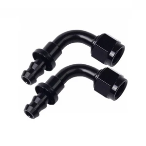 2X Swivel Seal Stealth Black AN -8 AN8 Hose Fitting Hose Ends 90 Degree - Picture 1 of 8