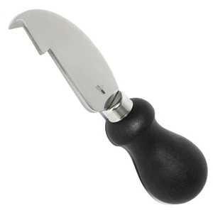 COLTELLO FORMAGGIO DOPPIO UNCINO MAGLIO NERO CM 9 - Foto 1 di 2