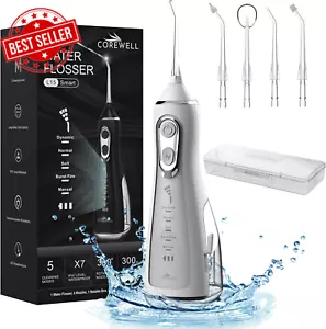 Water Dental Flosser Teeth Pick - 5 Modes 4 Jet Tips Portable Cordless Oral Irri - Picture 1 of 12