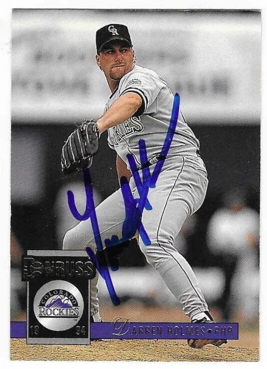 DARREN HOLMES 1994 DONRUSS AUTOGRAPHED SIGNED # 222 COLORADO ROCKIES - Image 1 of 1