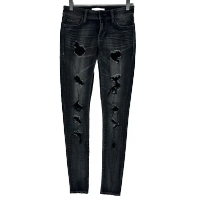 Daytrip Jeans Women's Size 25 Lynx Skinny Low Rise Distressed Charcoal Wash Gray - Image 1 of 4
