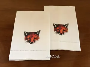 Fox Mask Bar/Hand Linen Towels (set of 2) NIB - Picture 1 of 2