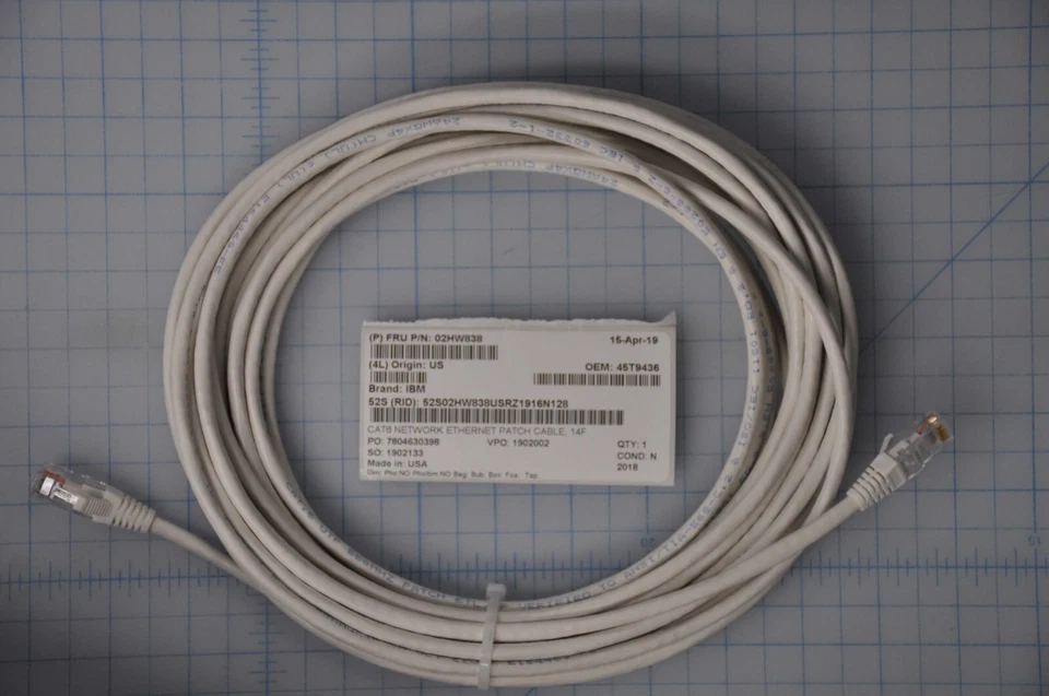 New IBM CAT6 14FT Network Ethernet Patch Cable 45T9436 - Image 1 of 2