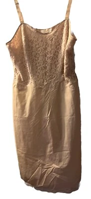 Camisón Lencería Vintage Años 60 Barbizon Sin Mangas Completas Encaje Taffredda Beige Talla 18 Foto 1 de 4