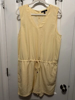 Mameluco sin mangas Banana Republic para mujer L amarillo blanco con cordón bolsillos en la cintura boho Foto 1 de 4