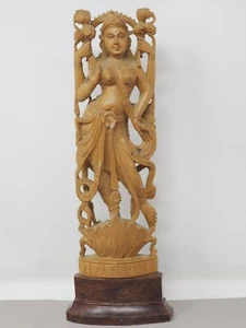De colección Caja Tallada Madera Diosa Hindú Lakshmi Estatua Escultura Riqueza Fortuna - Imagen 1 de 9