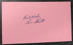 Lou Sleater - 1950 Debut handsignierte 3x5 Karteikarte - verstorben 2013 - Bild 1 von 1