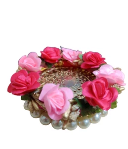 @ Diwali Christmas Tea light Candle Holders Pearls Paper flowers - Picture 1 of 5
