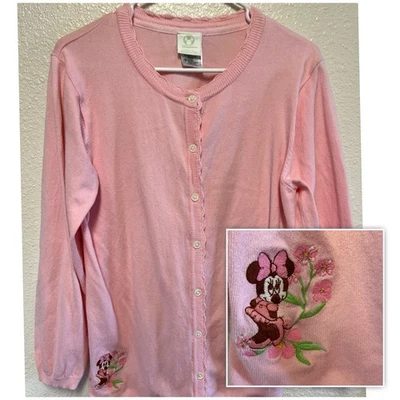 Cárdigan Suéter Tejido Vintage Disney Store Bordado Mickey Minnie Mouse XL Foto 1 de 4