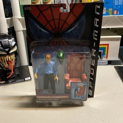 Spider-Man 2001 Serie de Película 1 Norman Osborn Duende Verde Máscara Silla 6" ToyBiz  Foto 1 de 4