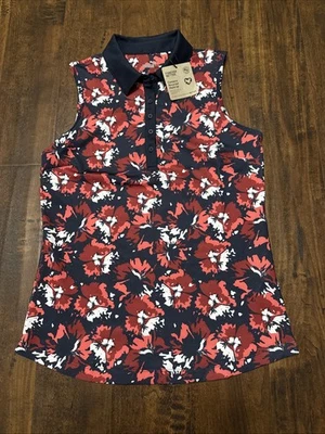 NWT Puma Golf-Tennis Polo Shirt Deep Navy Salmon Pique Borrego Women’s XS. A6 - Image 1 of 4