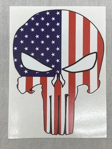 Punisher US Flag Overlay Vinyl Decal Sticker 5.75 "x 4.5" - Picture 1 of 1