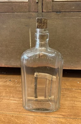 Antique Folk Art Hand Carved Wood Whimsy Bottle 1900-20s Carved Saw/Wood Saw - Image 1 of 4